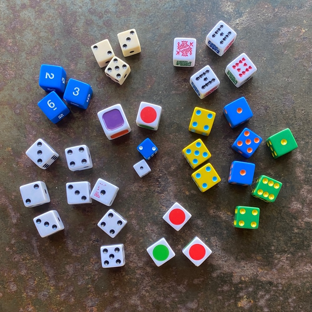 Dice Lot — 34 Assorted Pieces